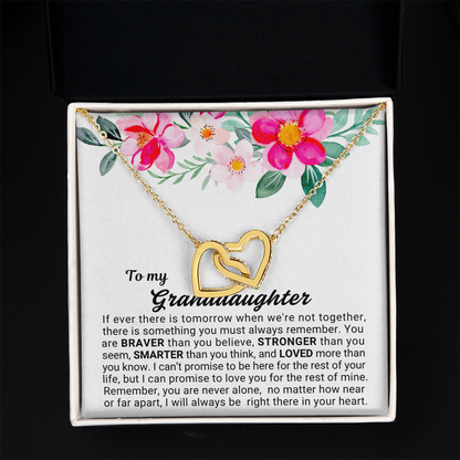 To My Granddaughter - Linked Hearts Necklace - You Are Never Alone Message Card Gift (Copy)