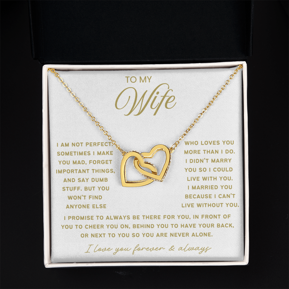 To My Wife - Linked Hearts Necklace - Always Be There For You Valentine's Day Gift