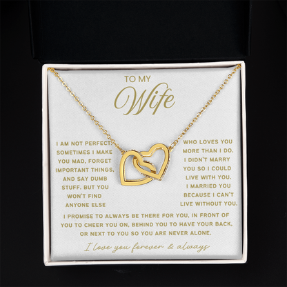 To My Wife - Linked Hearts Necklace - Always Be There For You Valentine's Day Gift