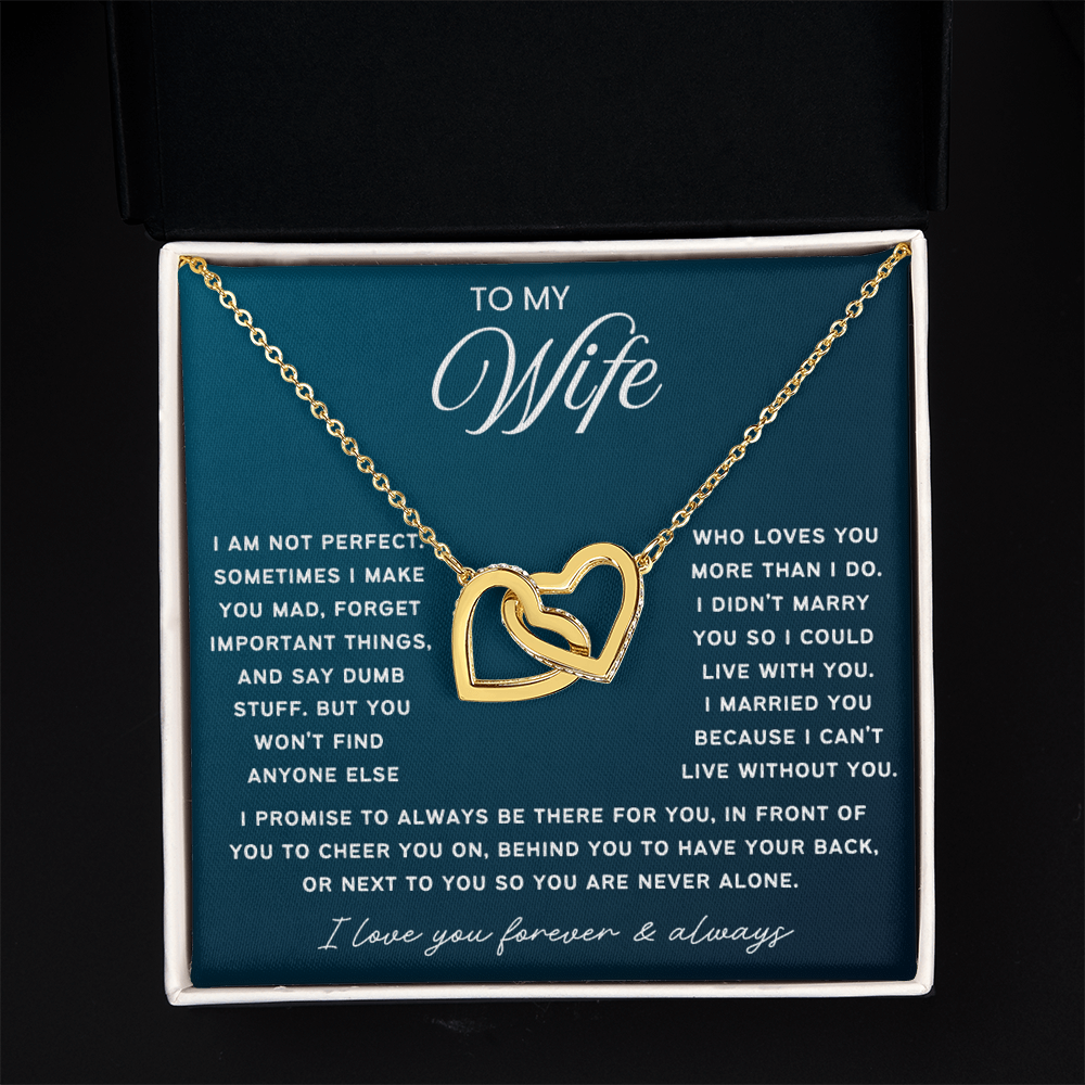To My Wife - Linked Hearts Necklace - Always Be There For You Valentine's Day Gift