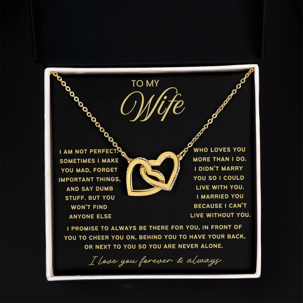 To My Wife - Linked Hearts Necklace - Always Be There For You Valentine's Day Gift