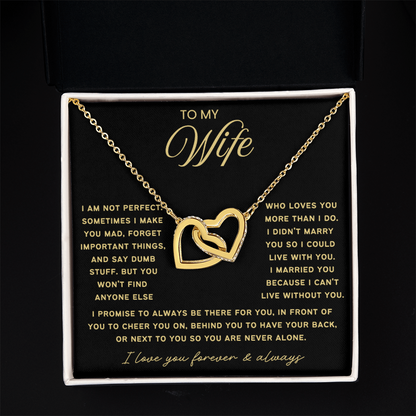 To My Wife - Linked Hearts Necklace - Always Be There For You Valentine's Day Gift