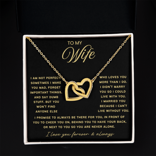 To My Wife - Linked Hearts Necklace - Always Be There For You Valentine's Day Gift