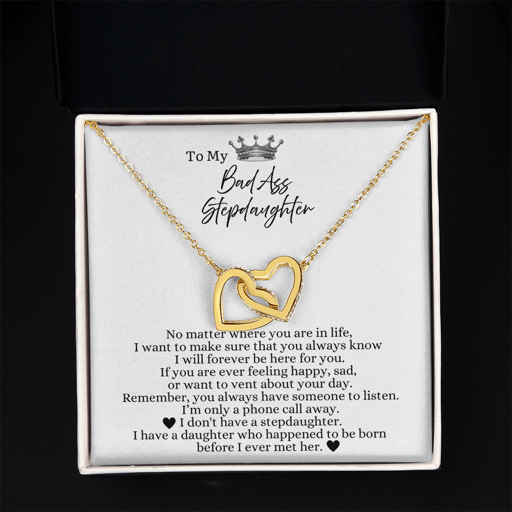 To My Bad Ass Stepdaughter - Linked Heart Necklace - I Will Always Be Here For You