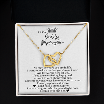 To My Bad Ass Stepdaughter - Linked Heart Necklace - I Will Always Be Here For You