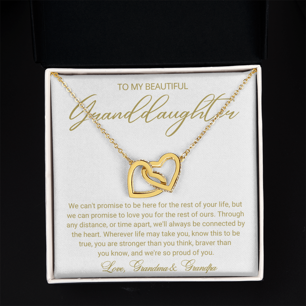 To Our Granddaughter Necklace from Dad - Love Heart Necklace - Message Card Jewelry Gift