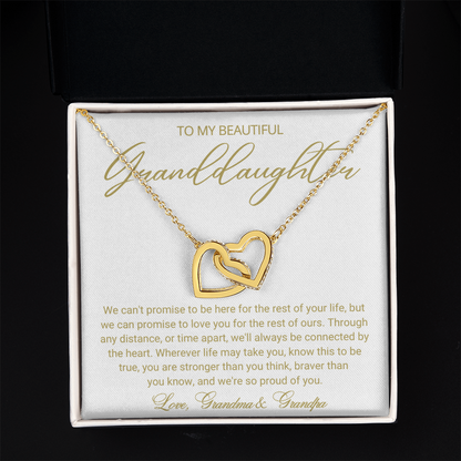 To Our Granddaughter Necklace from Dad - Love Heart Necklace - Message Card Jewelry Gift