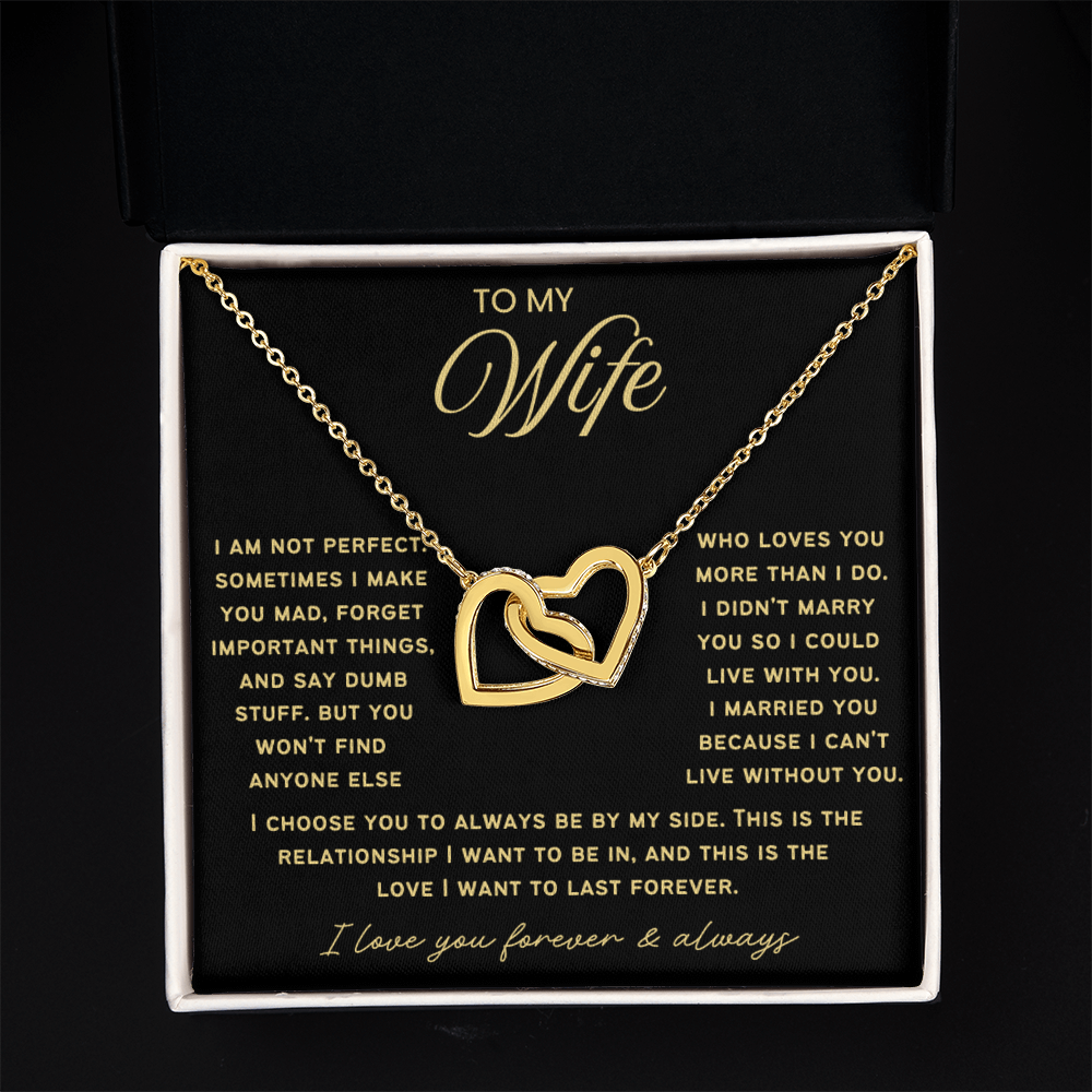 To My Wife - Linked Hearts Necklace - This Is The Love I Want To Last Forever  Message Card Gift