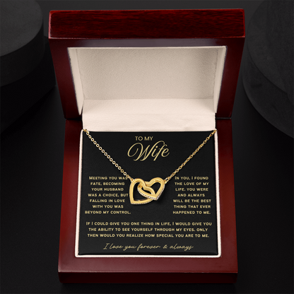 To My Wife - Linked Hearts Necklace - You Are the Best Thing Message Card Gift