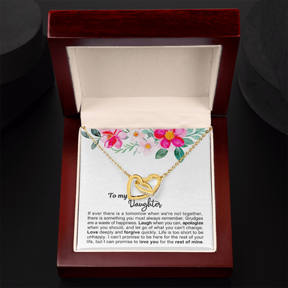 To My Daughter - Linked Hearts Necklace - Love You Forever Message Card Gift