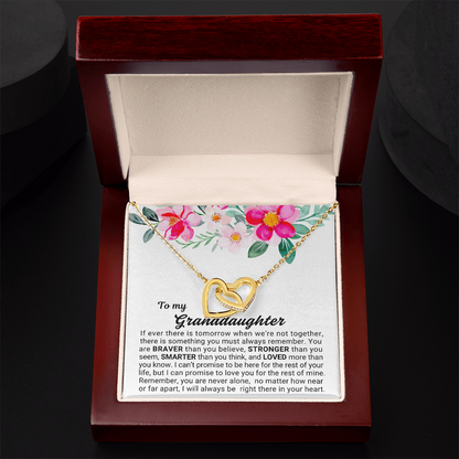 To My Granddaughter - Linked Hearts Necklace - You Are Never Alone Message Card Gift (Copy)