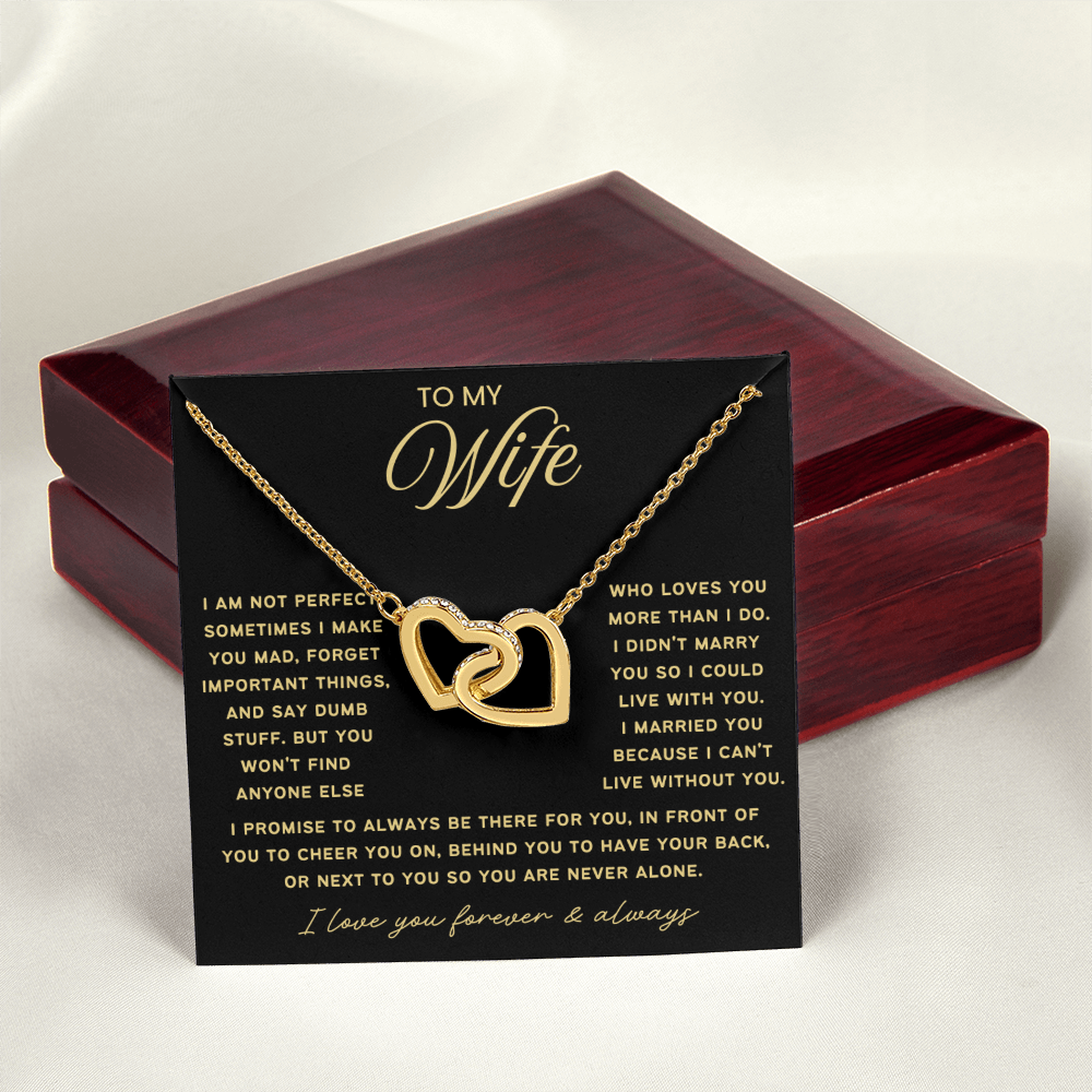 To My Wife - Linked Hearts Necklace - Always Be There For You Valentine's Day Gift