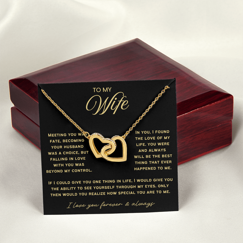 To My Wife - Linked Hearts Necklace - You Are the Best Thing Message Card Gift