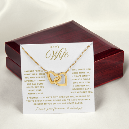 To My Wife - Linked Hearts Necklace - Always Be There For You Valentine's Day Gift
