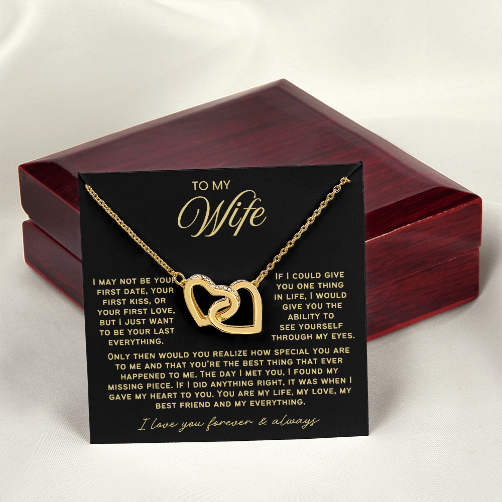 To My Wife - Linked Hearts Necklace - You Are Special To Me Message Card Gift