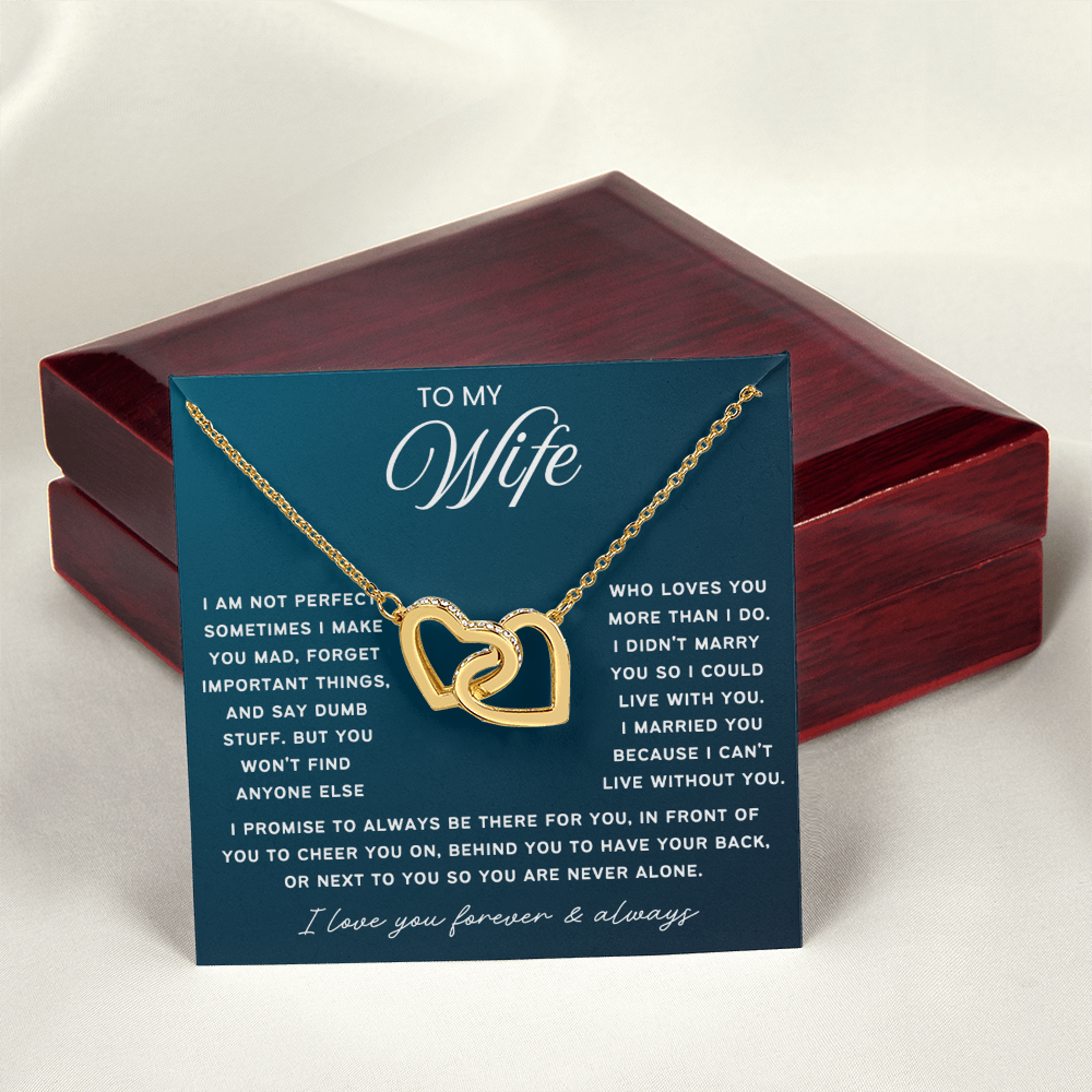To My Wife - Linked Hearts Necklace - Always Be There For You Valentine's Day Gift