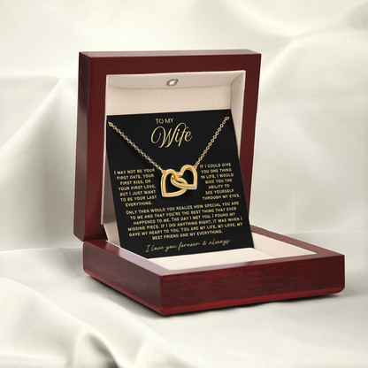 To My Wife - Linked Hearts Necklace - You Are Special To Me Message Card Gift