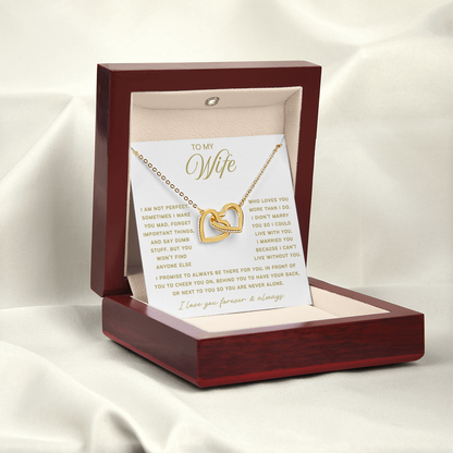To My Wife - Linked Hearts Necklace - Always Be There For You Valentine's Day Gift