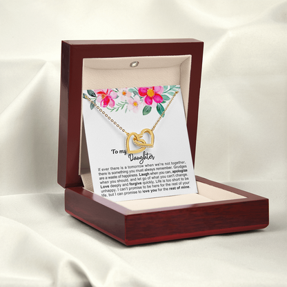 To My Daughter - Linked Hearts Necklace - Love You Forever Message Card Gift