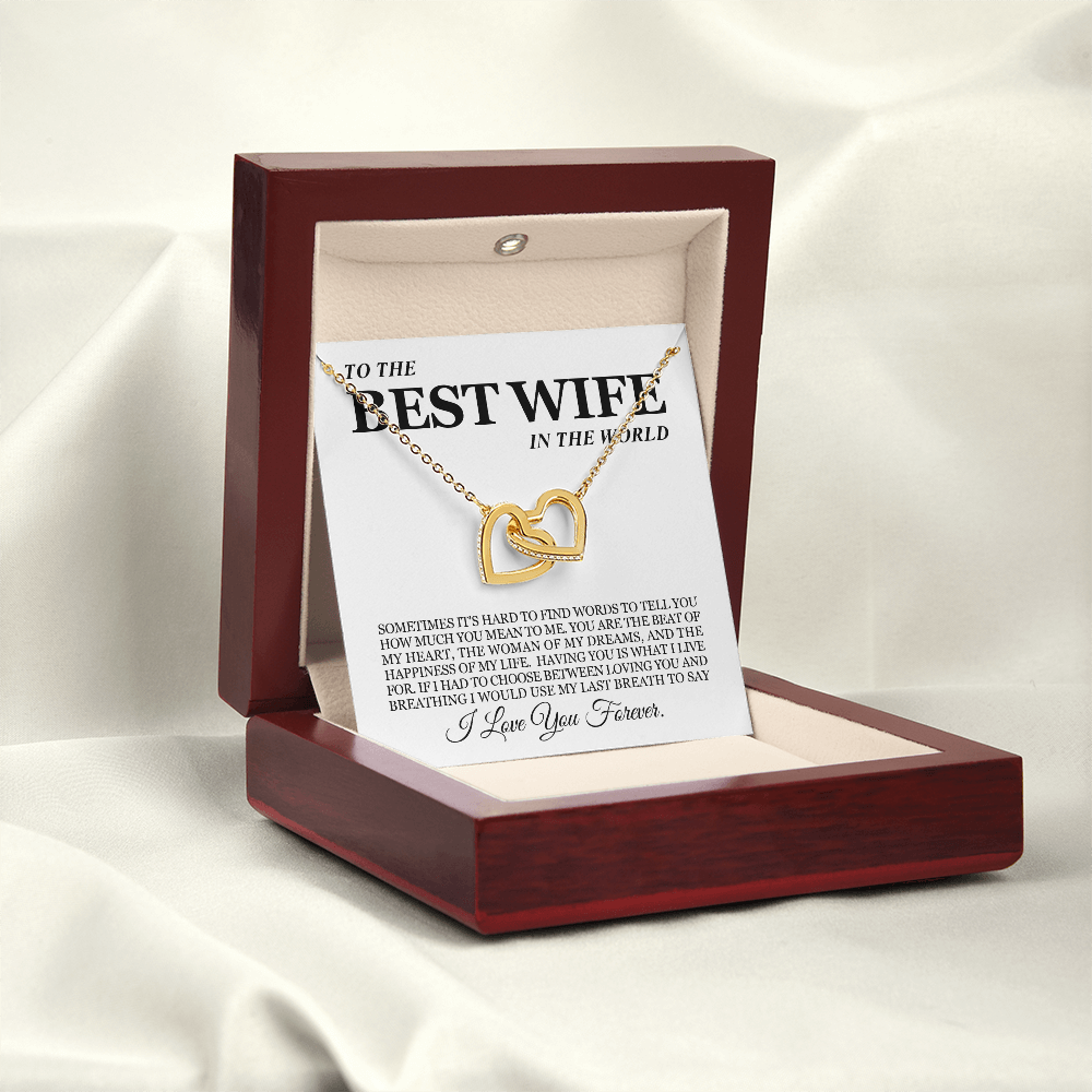 To My Wife - Linked Hearts Necklace - I Love You Forever Valentine's Day Gift