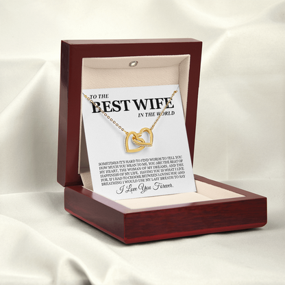 To My Wife - Linked Hearts Necklace - I Love You Forever Valentine's Day Gift