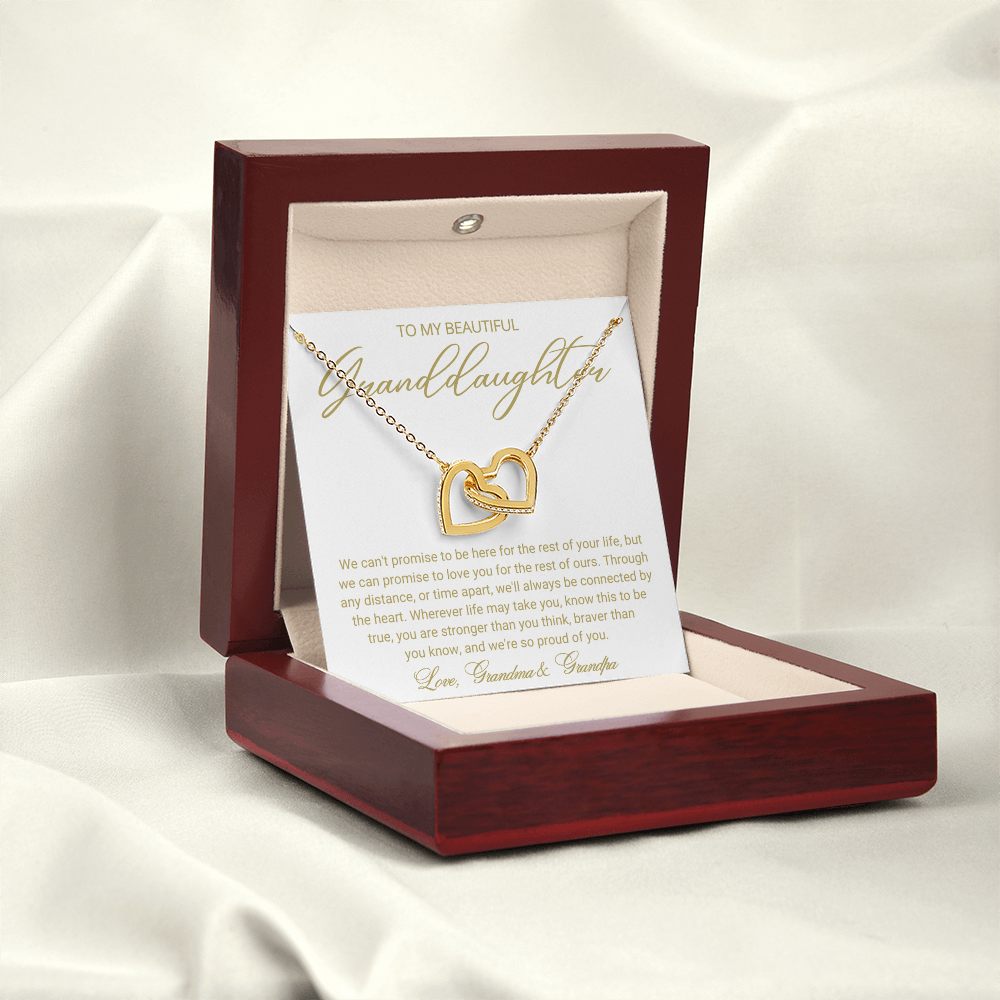 To Our Granddaughter Necklace from Dad - Love Heart Necklace - Message Card Jewelry Gift