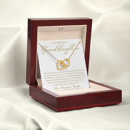 To Our Granddaughter Necklace from Dad - Love Heart Necklace - Message Card Jewelry Gift