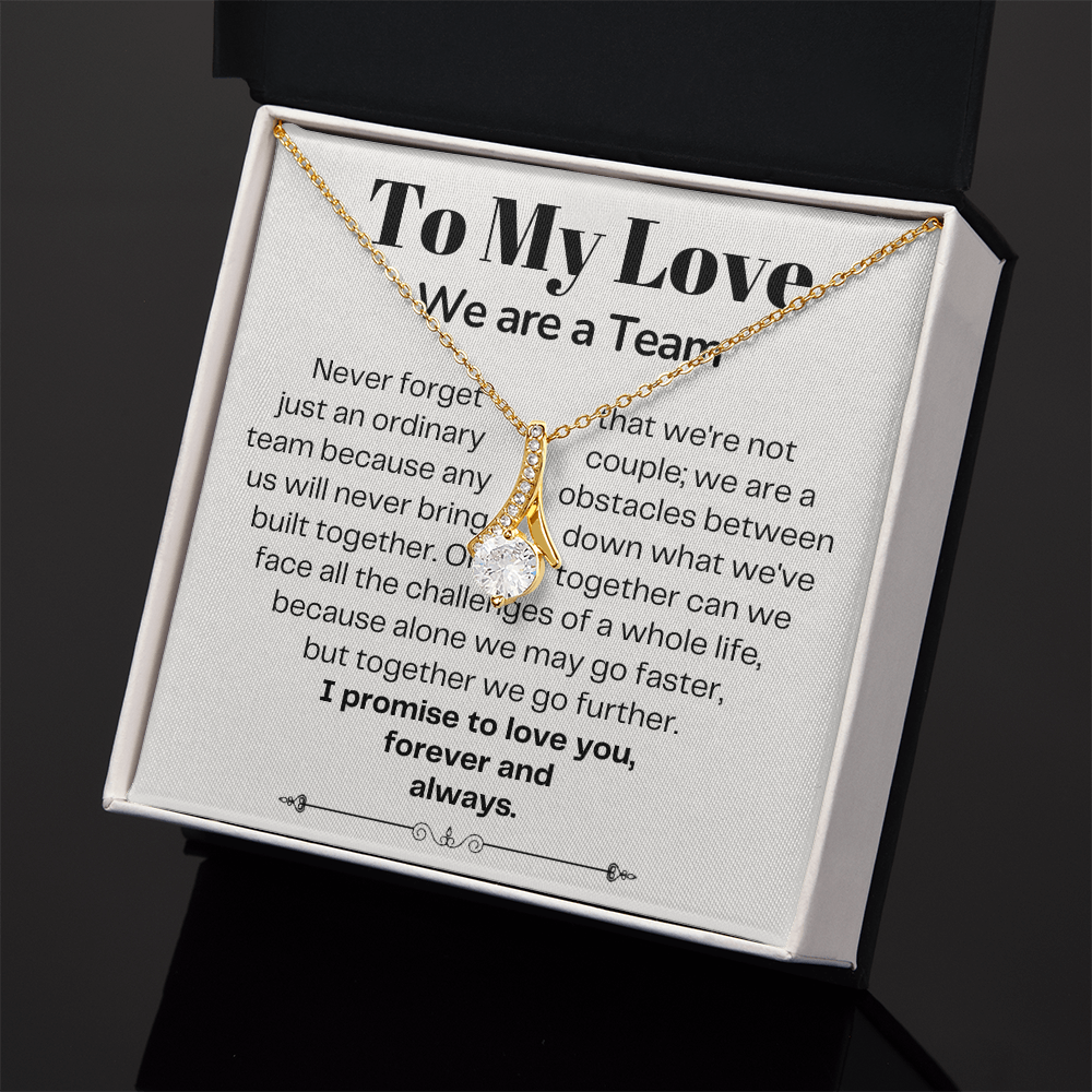 To My Love - Ribbon Necklace - We Are A Team