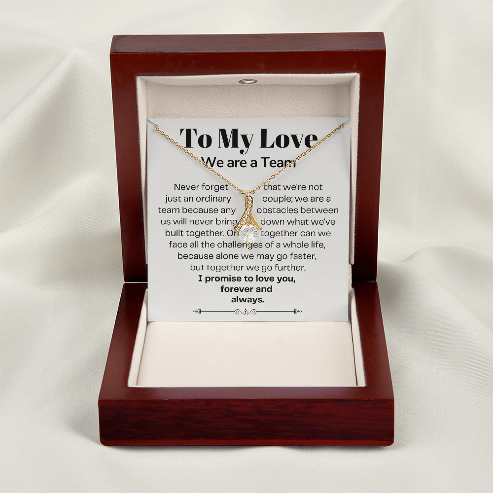 To My Love - Ribbon Necklace - We Are A Team