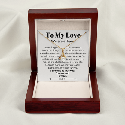 To My Love - Ribbon Necklace - We Are A Team