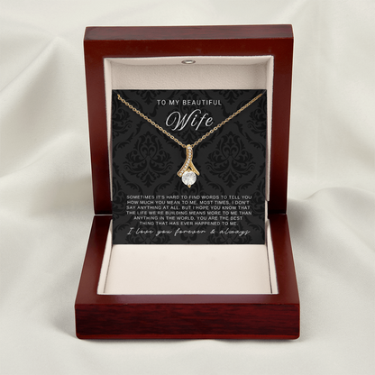 To My Wife - Ribbon Necklace - You Are The Best Thing Message Card Gift
