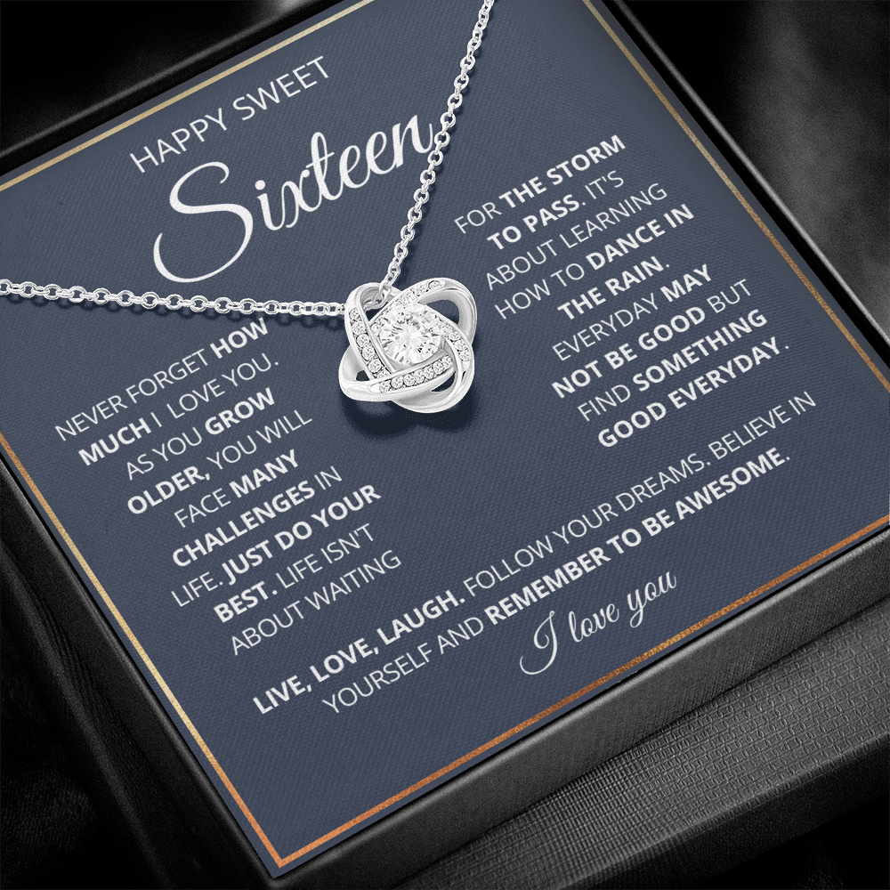 Happy Sweet 16 - Love Knot Necklace - Remember to Be Awesome