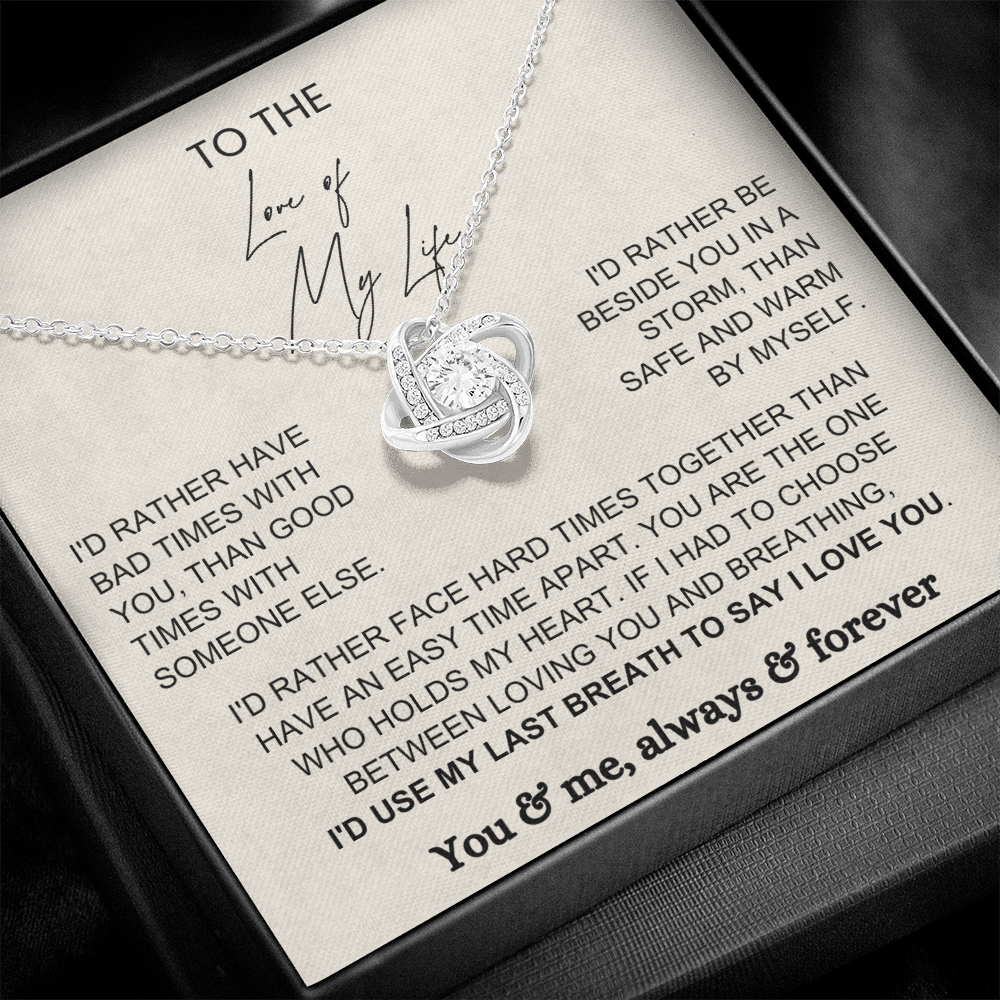 To My Wife - Love Knot Necklace - Rather Beside You Message Card Gift