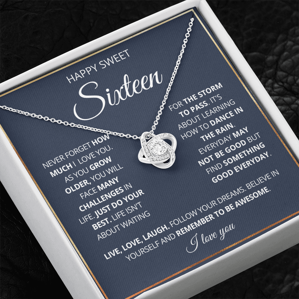 Happy Sweet 16 - Love Knot Necklace - Remember to Be Awesome