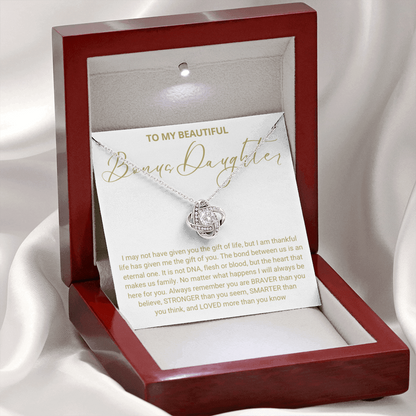 To My Bonus Daughter - Love Knot Necklace - Always Be Here for You
