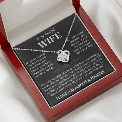 To My Wife - Love Heart Necklace - My Love for You Will Never End