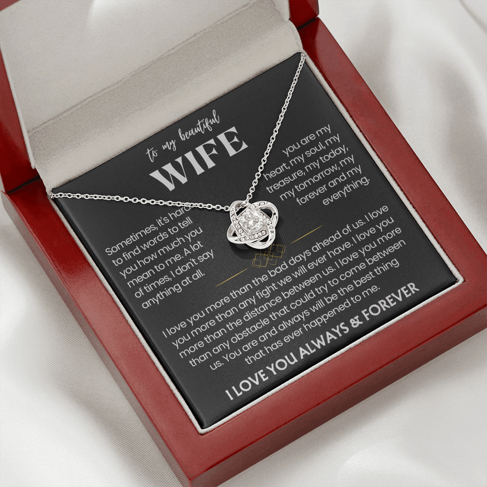 To My Wife - Love Heart Necklace - You Are the Best Thing