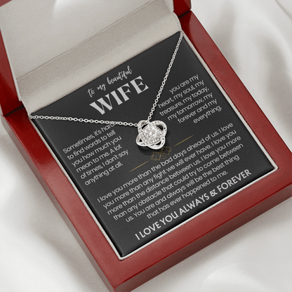 To My Wife - Love Heart Necklace - You Are the Best Thing