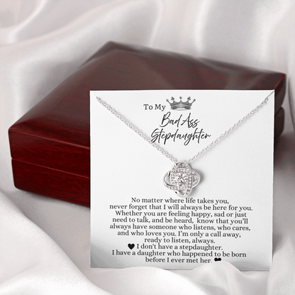 To My Bad Ass Stepdaughter - Love Heart Necklace - I Will Always Be Here For You