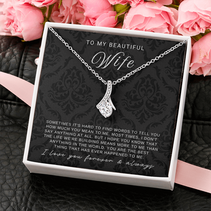 To My Wife - Ribbon Necklace - You Are The Best Thing Message Card Gift