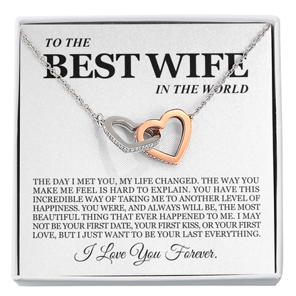 To My Wife - Linked Hearts Necklace - Your Last Everything Valentine's Day Gift