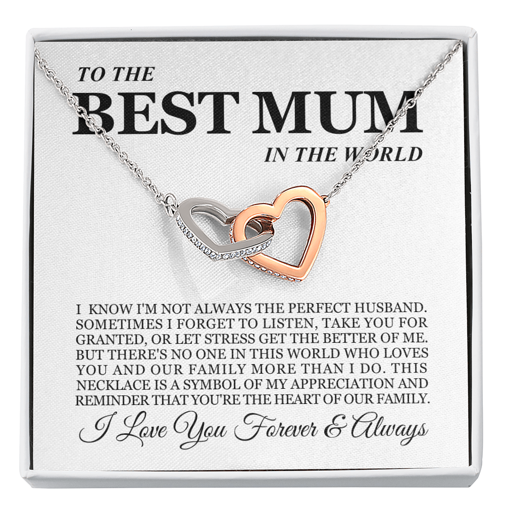 To My Wife - Linked Hearts Necklace - Heart of the Family Valentine's Day Gift