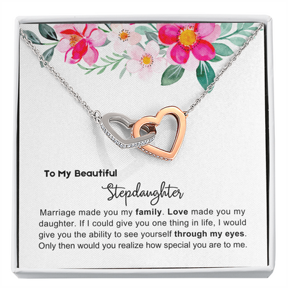 To My Stepdaughter - Linked Heart Necklace - You Are Special Gift