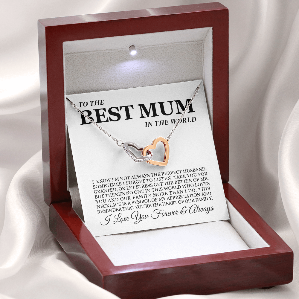To My Wife - Linked Hearts Necklace - Heart of the Family Valentine's Day Gift