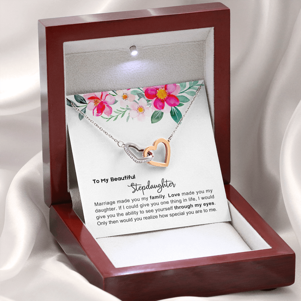 To My Stepdaughter - Linked Heart Necklace - You Are Special Gift