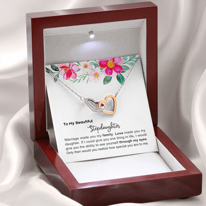 To My Stepdaughter - Linked Heart Necklace - You Are Special Gift
