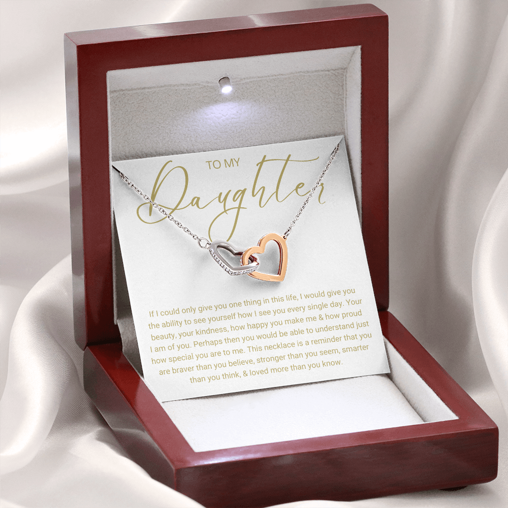 To My Daughter - Linked Hearts Necklace - Love You Forever