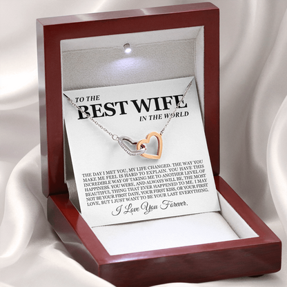 To My Wife - Linked Hearts Necklace - Your Last Everything Valentine's Day Gift