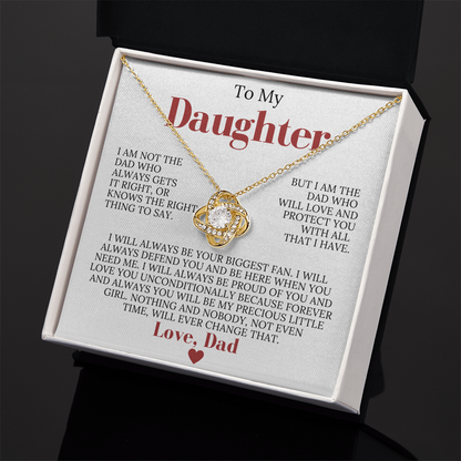 To My Daughter from Dad - Love Knot Necklace - Always Be Your Biggest Fan