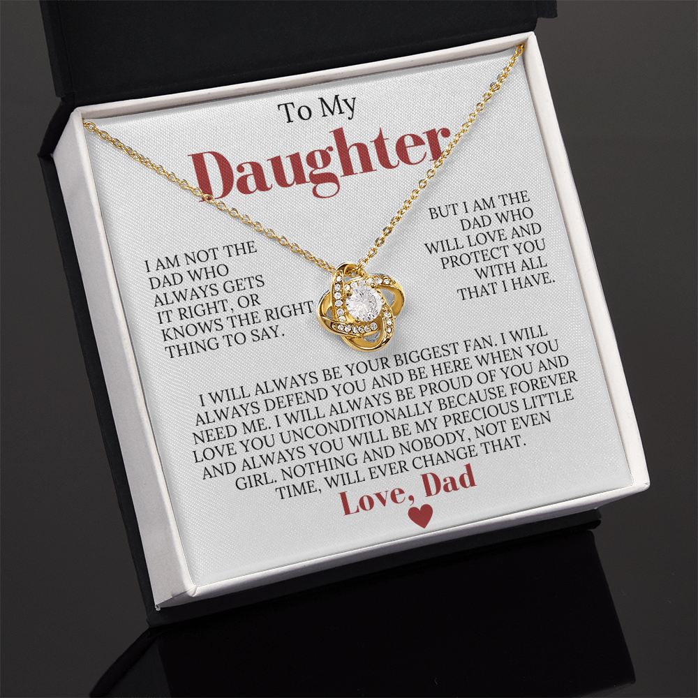 To My Daughter from Dad - Love Knot Necklace - You Will Always Be My Precious Little Girl